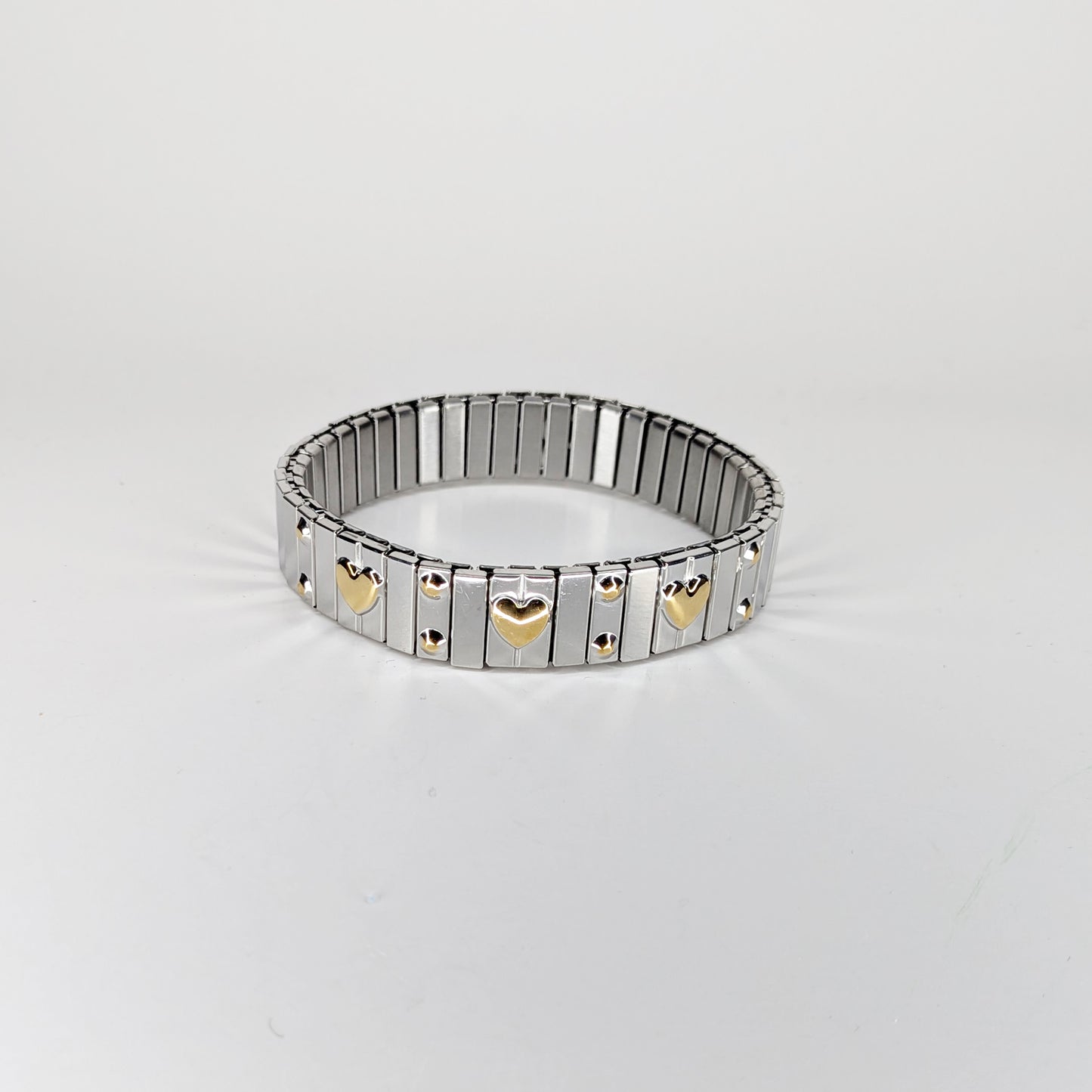 Helen Heart Stainless Steel Stretch Bracelet (Pulsera)
