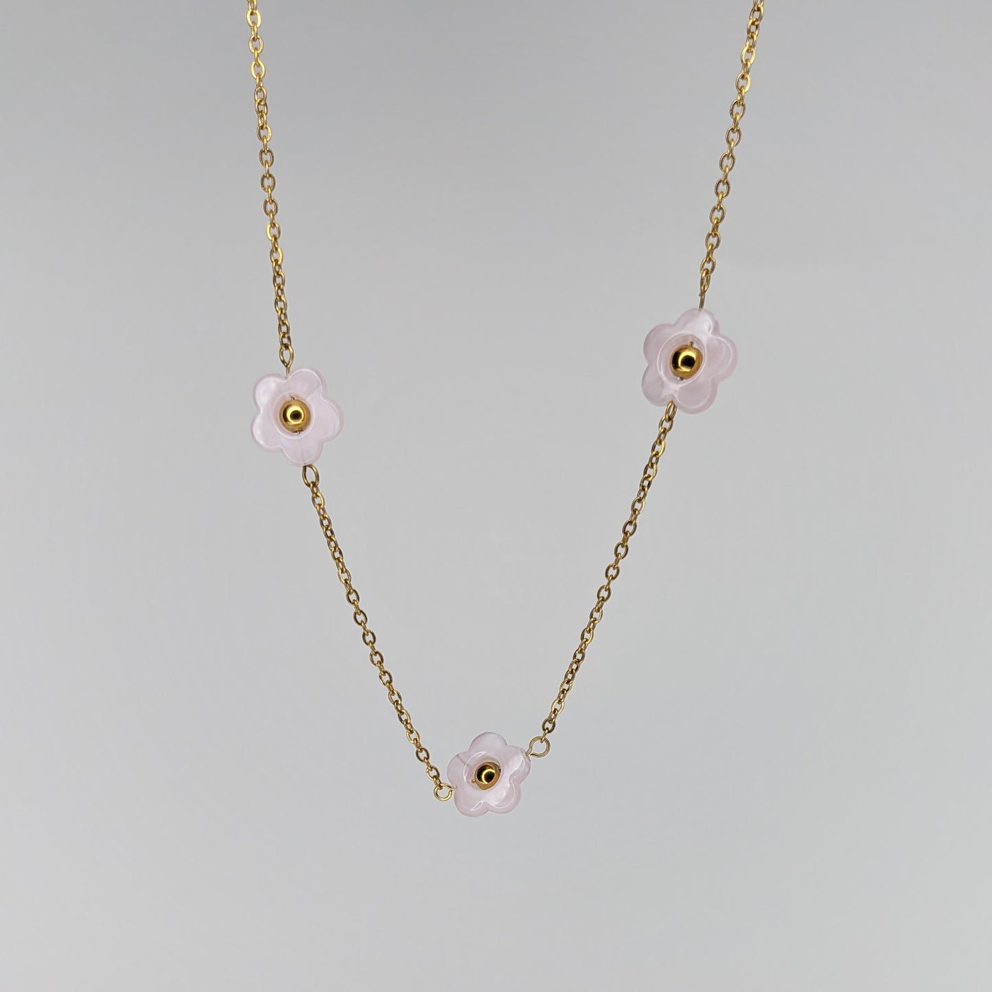 Aluna Pink Flower Necklace (Collar)