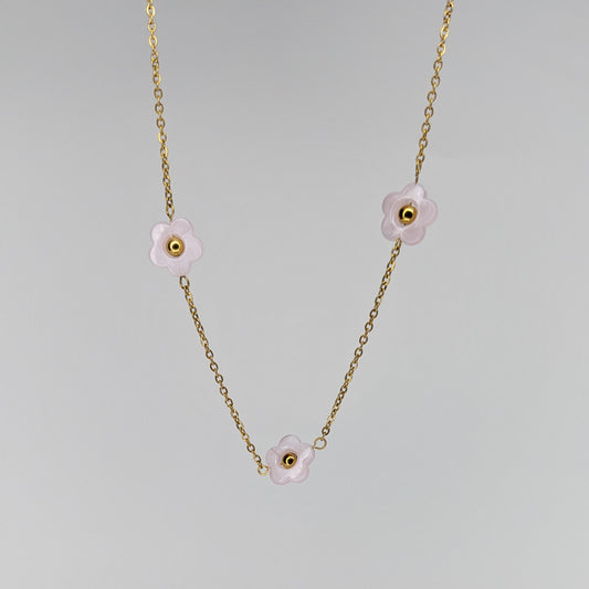 Aluna Pink Flower Necklace (Collar)