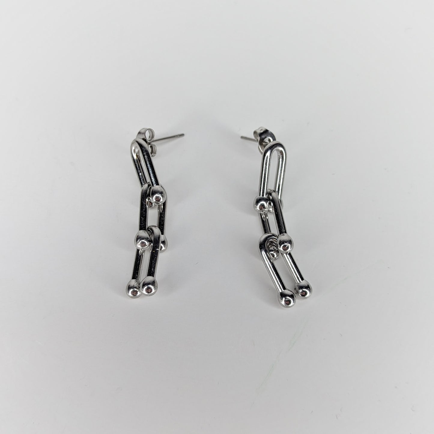 Emilia Silver Stainless Steel Earrings (Aretes)