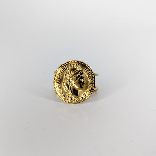 Vicky Gold Coin Ring (Anillo Ajustable)