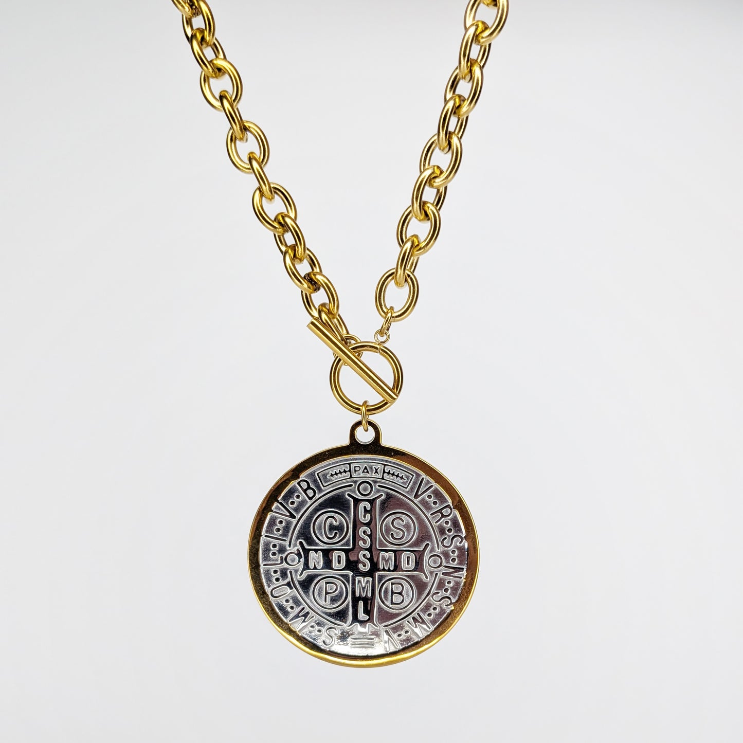 San Benito T-Bar Stainless Steel Necklace (Collar)