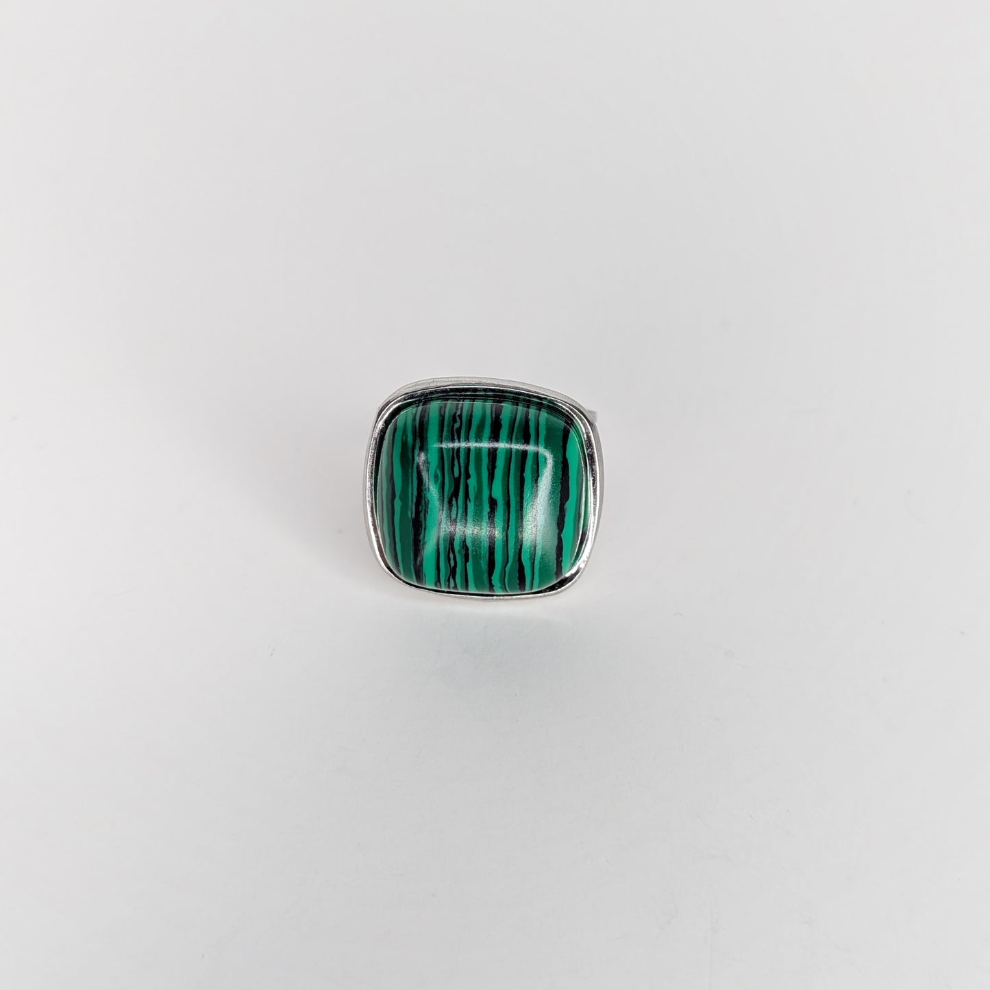 Alda Silver Green Stainless Steel Ring (Anillo)