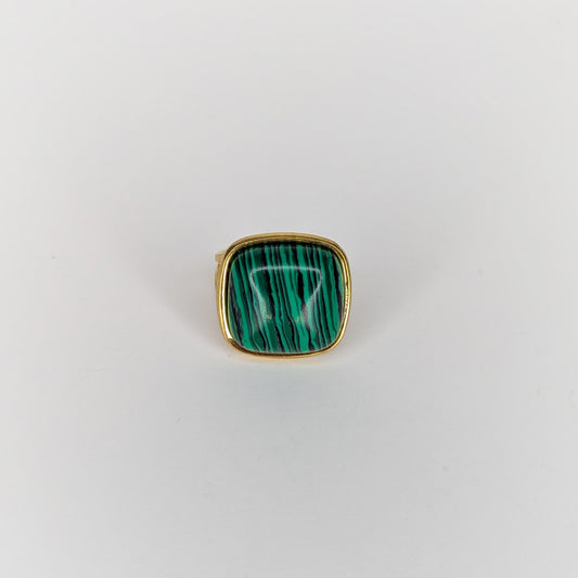 Alda Gold Green Stainless Steel Ring (Anillo)
