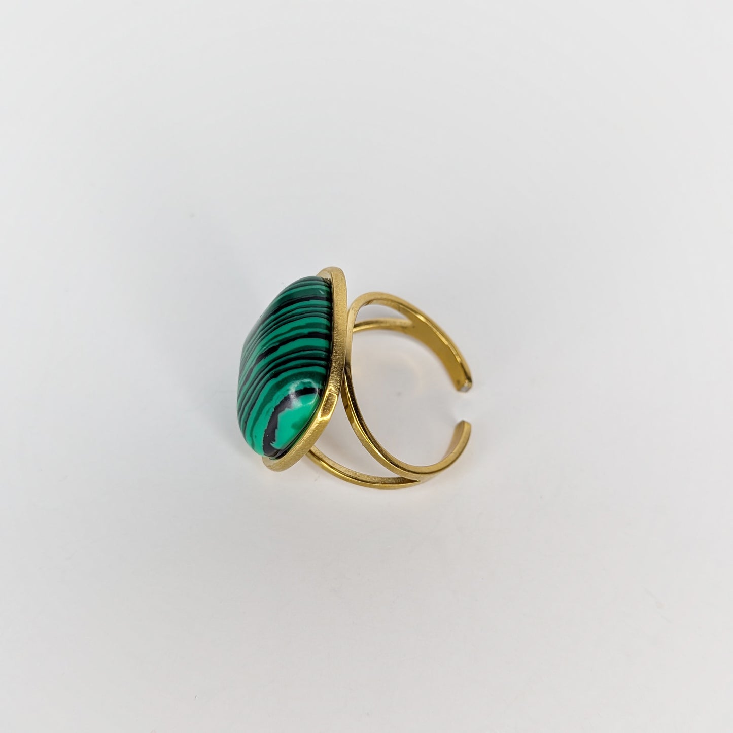 Alda Gold Green Stainless Steel Ring (Anillo)