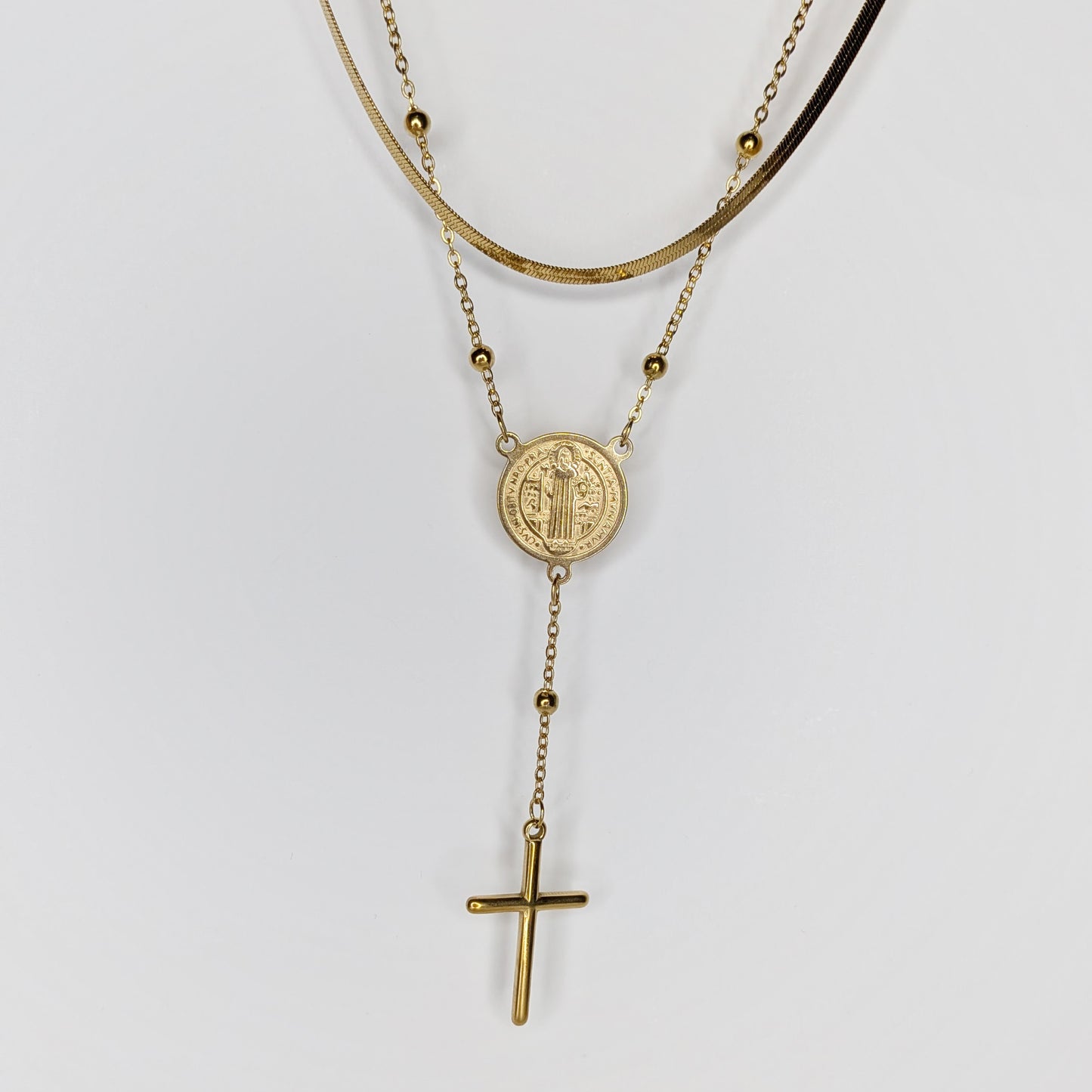 San Benito Gold Double Layer Necklace (Collar)