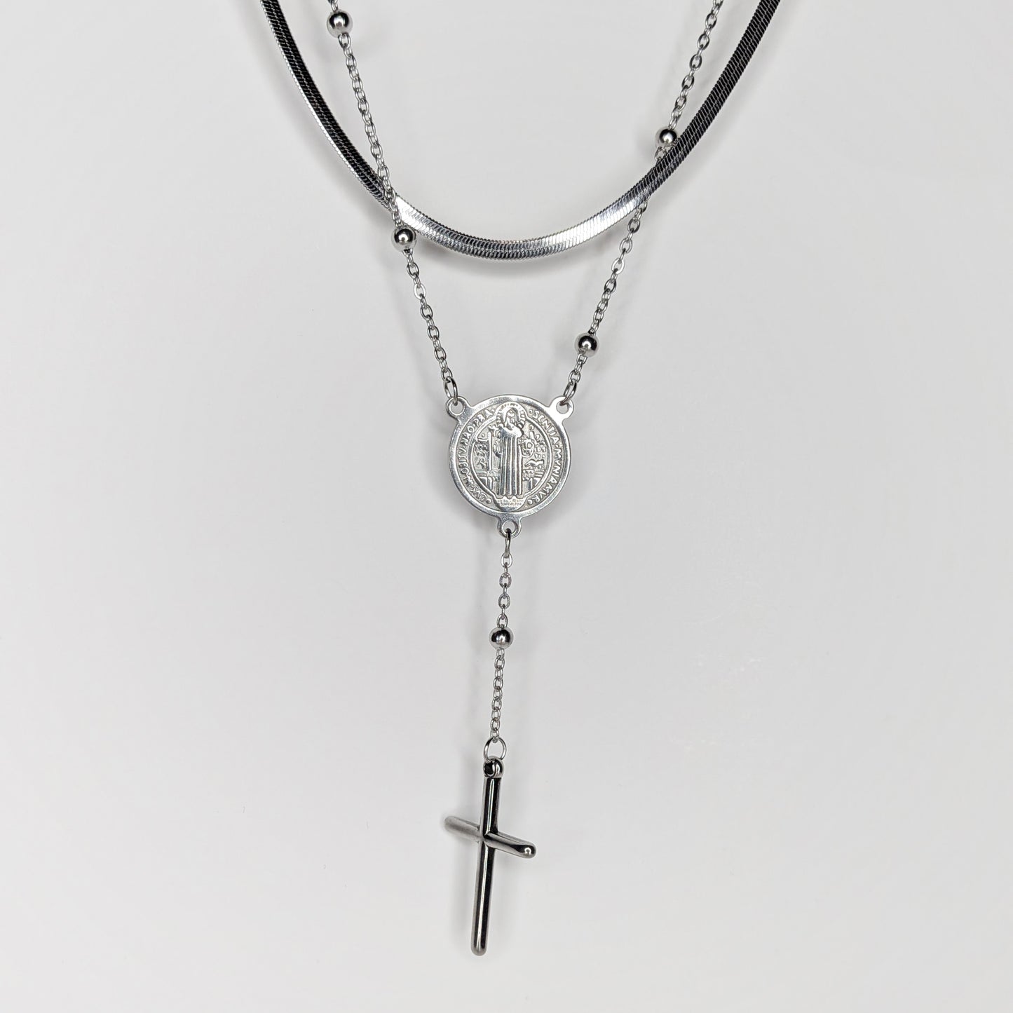San Benito Silver Double Layer Necklace (Collar)