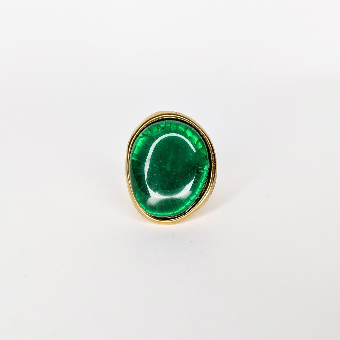 Natashhaa Green Stainless Steel Statement Ring (Anillo)