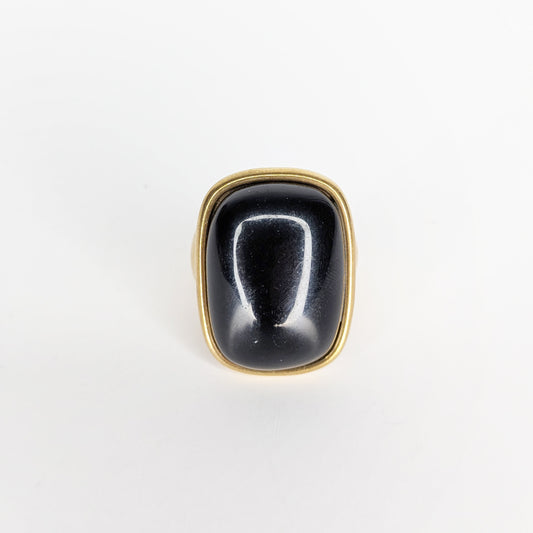 Charito Black Stainless Steel Statement Ring (Anillo)