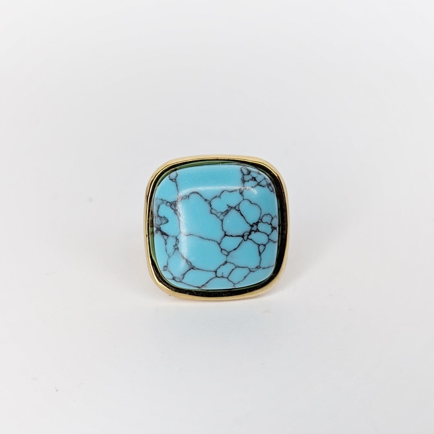 Alda Blue Gold Stainless Steel Statement Ring (Anillo)