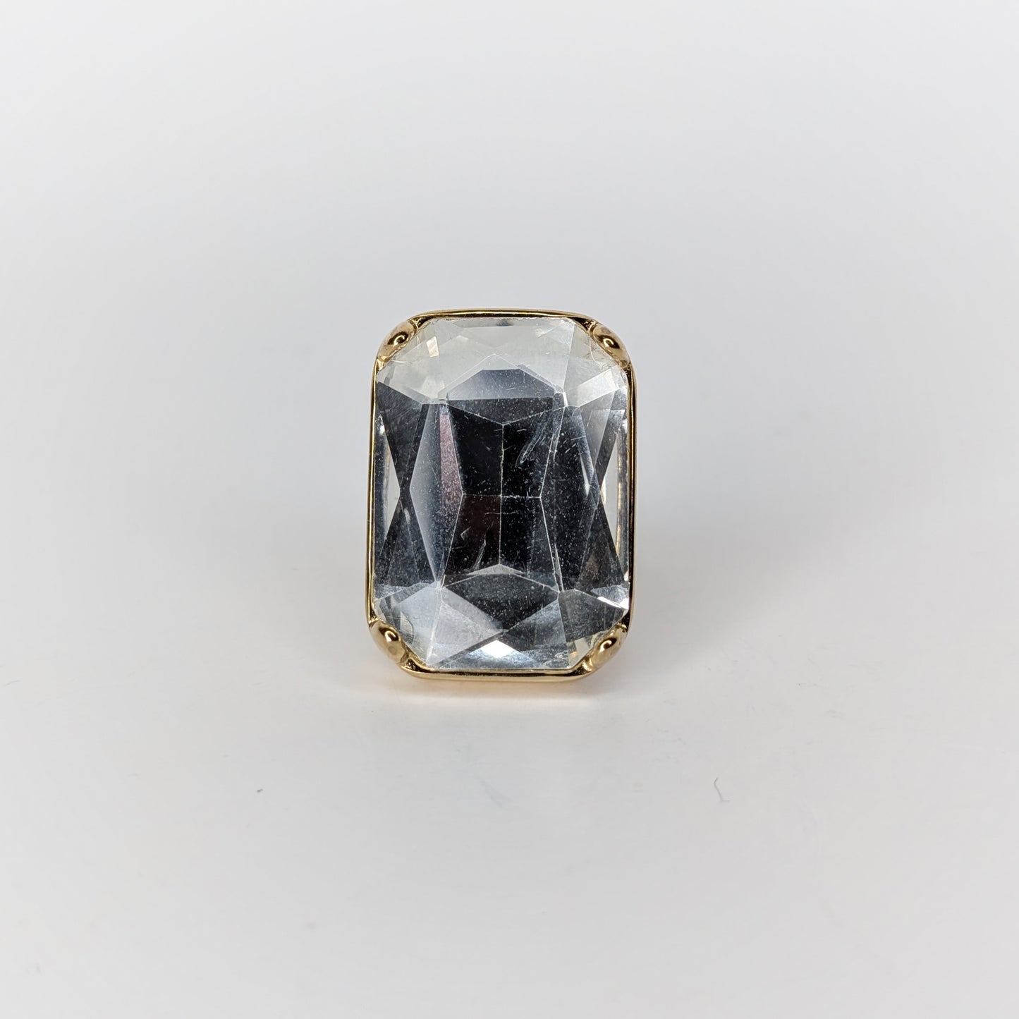 Clear Stainless Steel Statement Ring (Anillo)