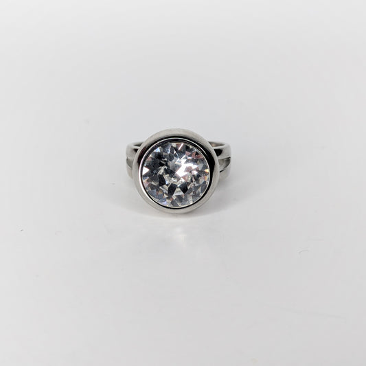 Dey Stainless Steel Crystal Statement Ring (Anillo)