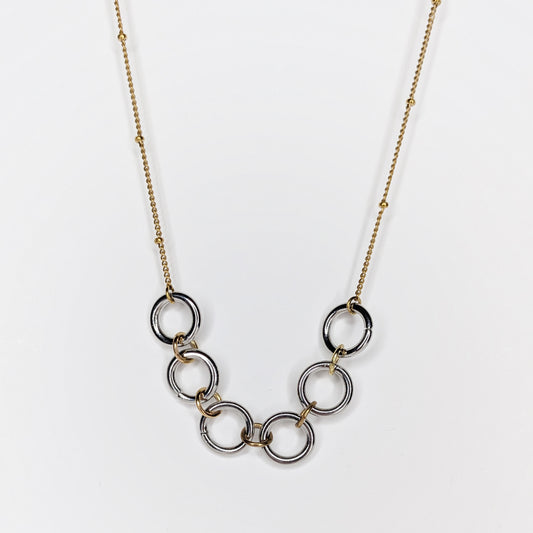 Marite Stainless Steel Two-Tone Circle Necklace (Collar)