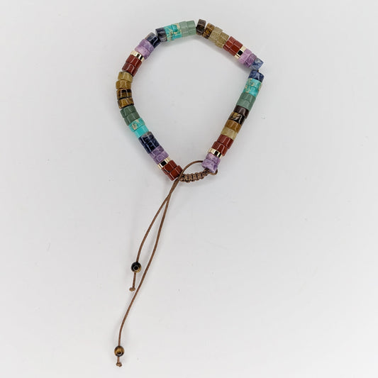 Eva María Natural Stone Adjustable Bracelet (Pulsera))