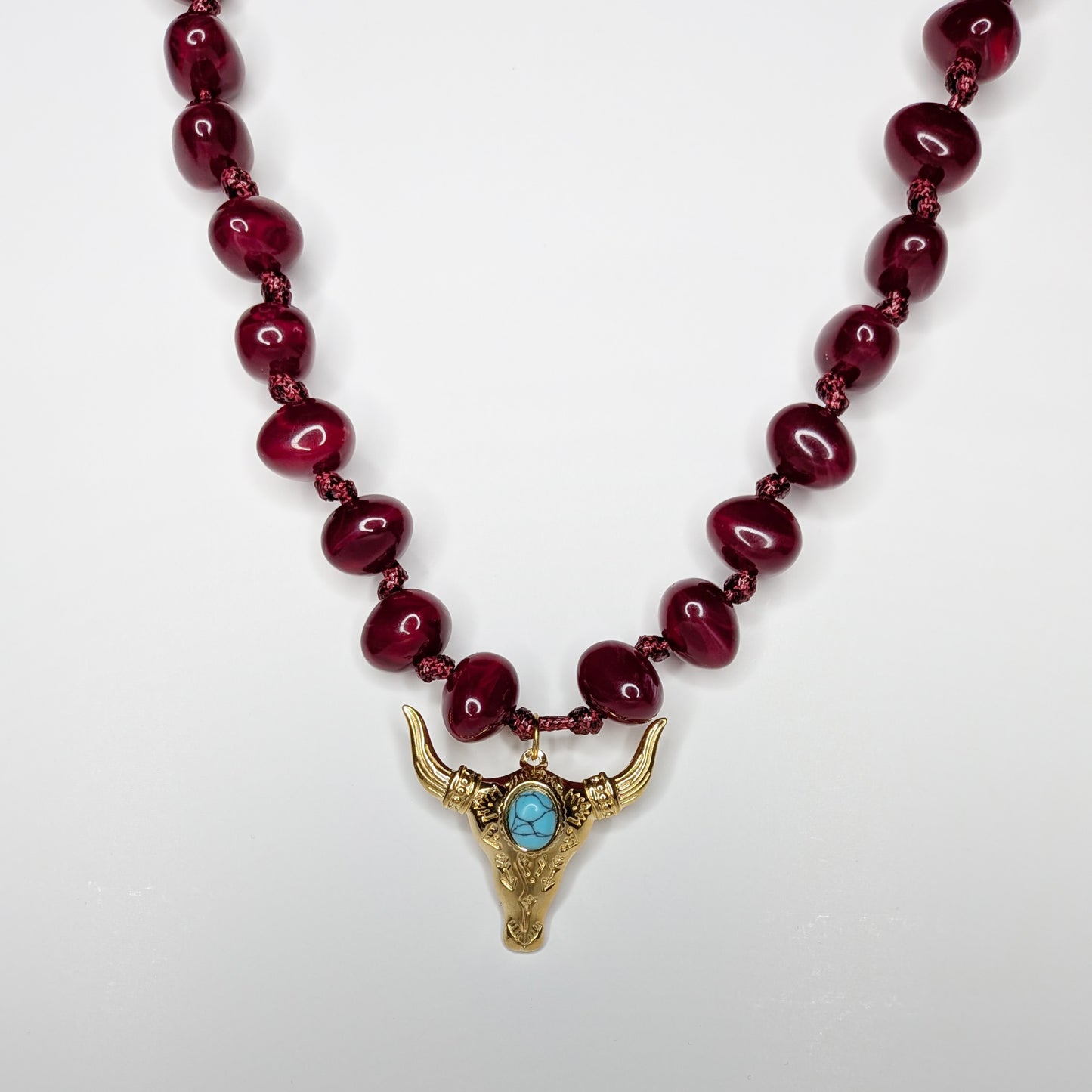 Connie Red Acrylic Stainless Steel Necklace (Collar)