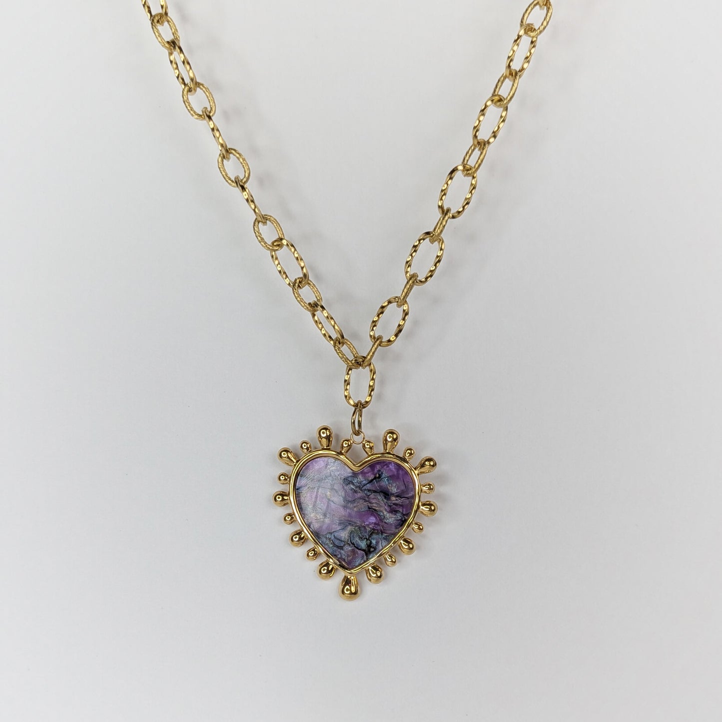 Marjorie Stainless Steel Heart Necklace (Collar)
