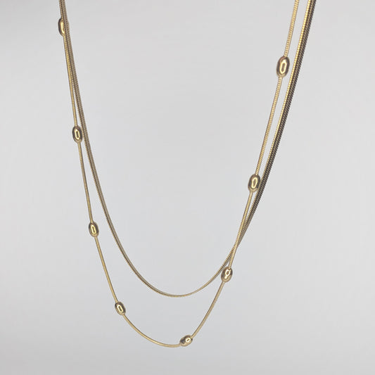 Albita Gold Stainless Steel Layered Necklace (Collar)