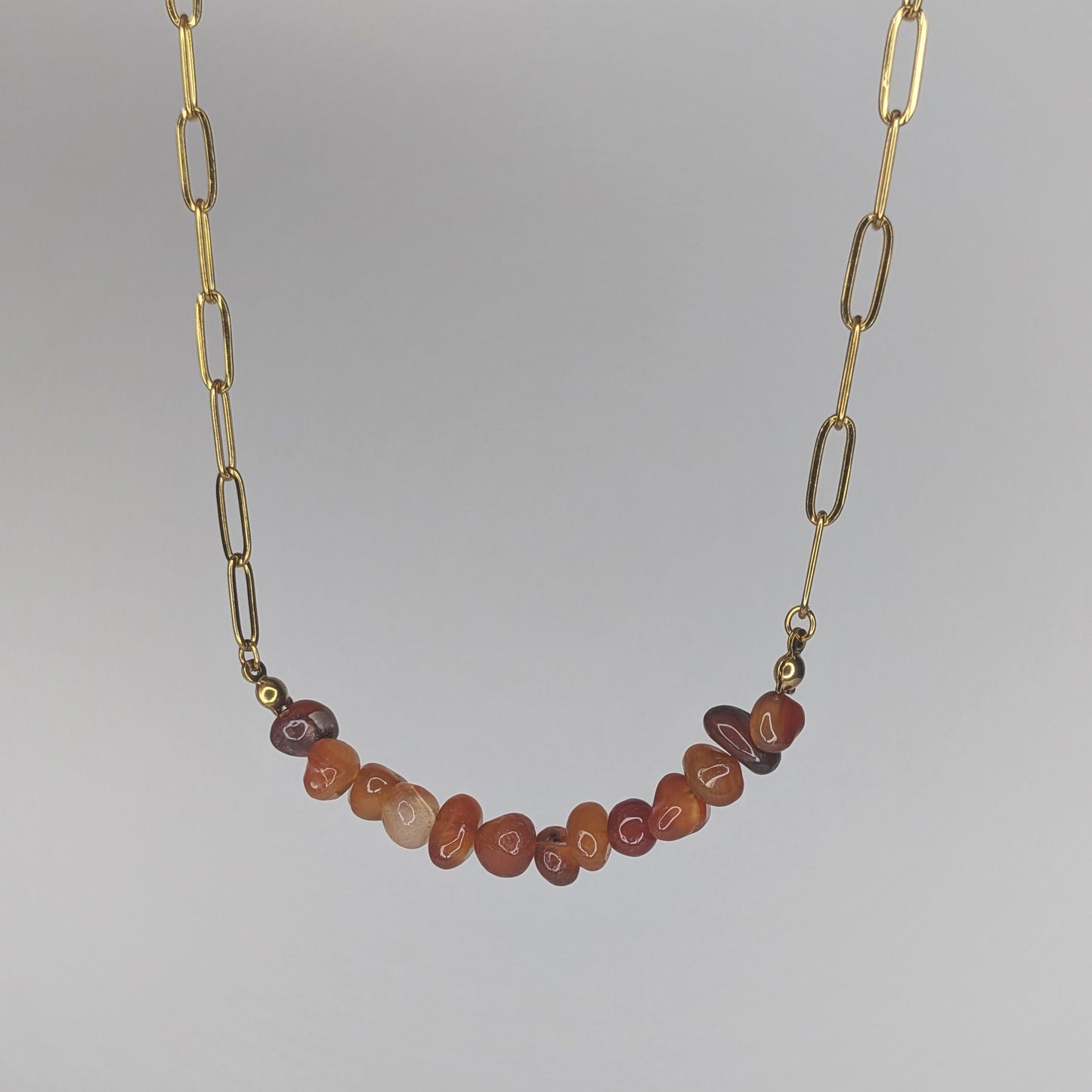 Elara Orange Beaded Necklace (Collar)