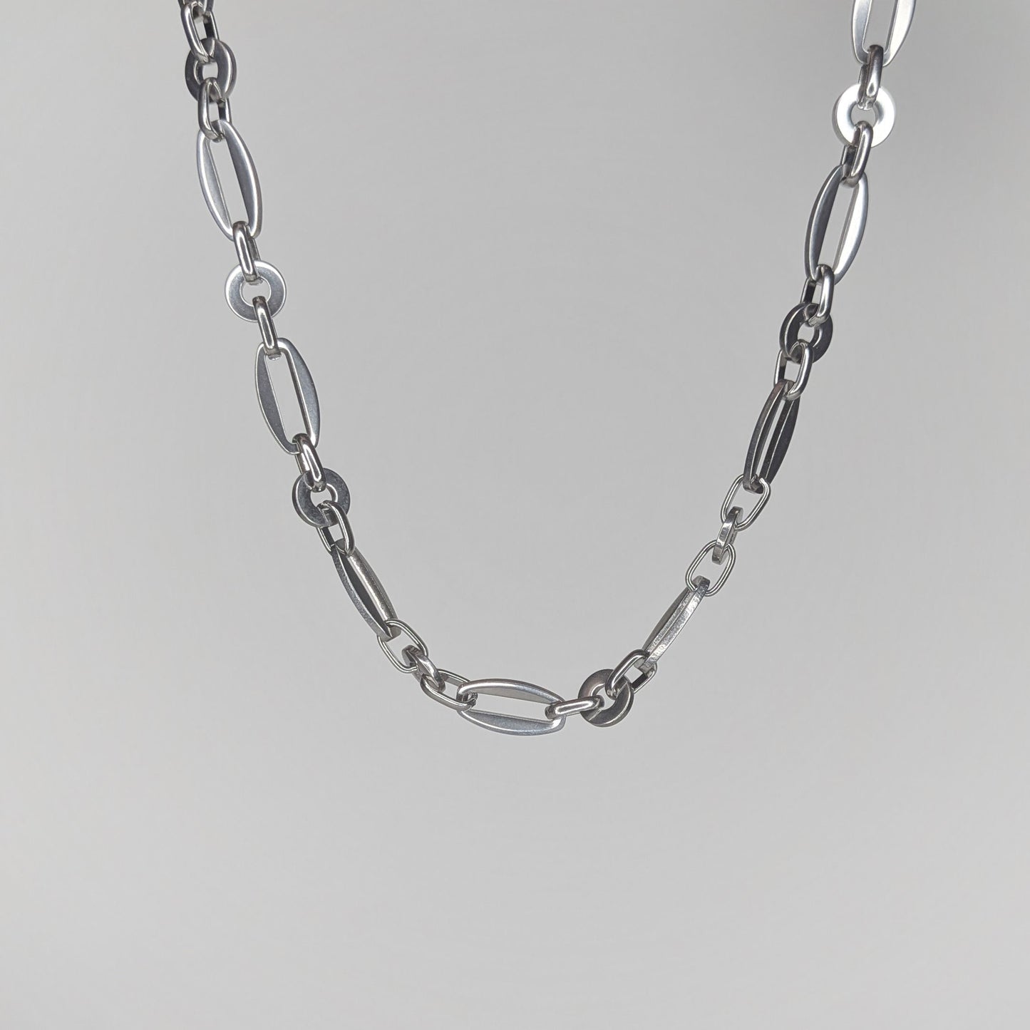Claribel Silver Stainless Steel Chain Necklace (Collar)
