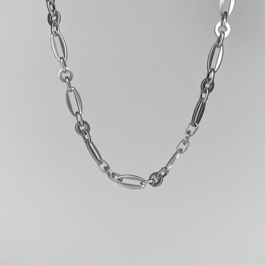 Claribel Silver Stainless Steel Chain Necklace (Collar)