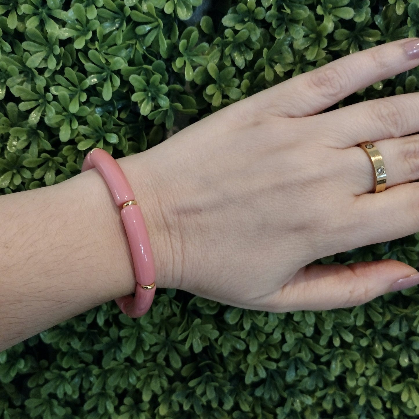 Pulsera Rosa De Acrilico
