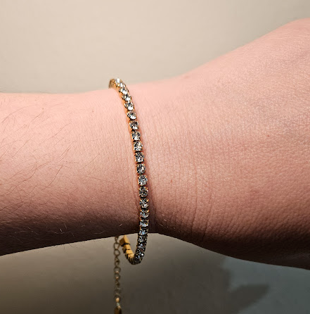✨ Pulsera TERE Dorada – Acero Inoxidable con Zirconias de 4 mm