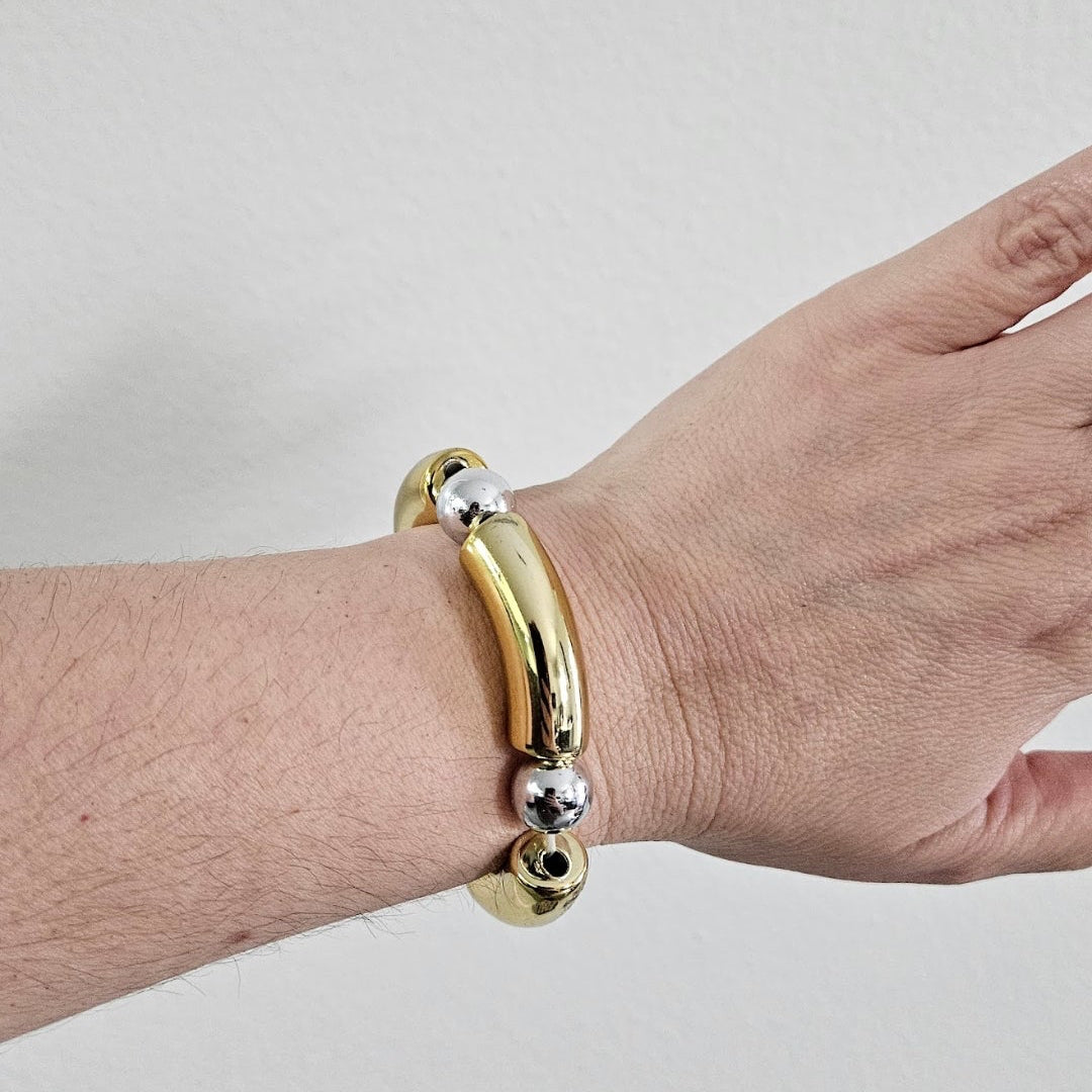 Pulsera DIANA Plateada con Dorado