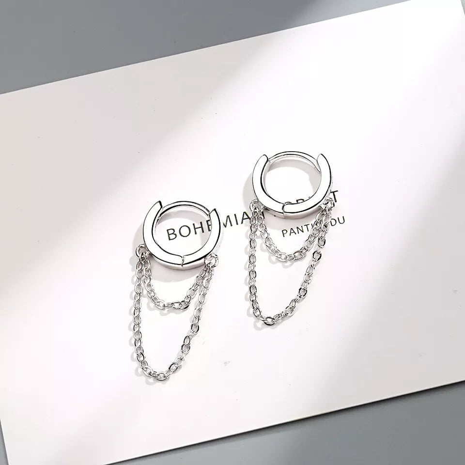 Aretes Colgantes Plateados