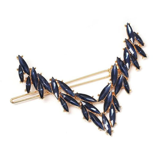 Broche De Cabello De Cristal Azul