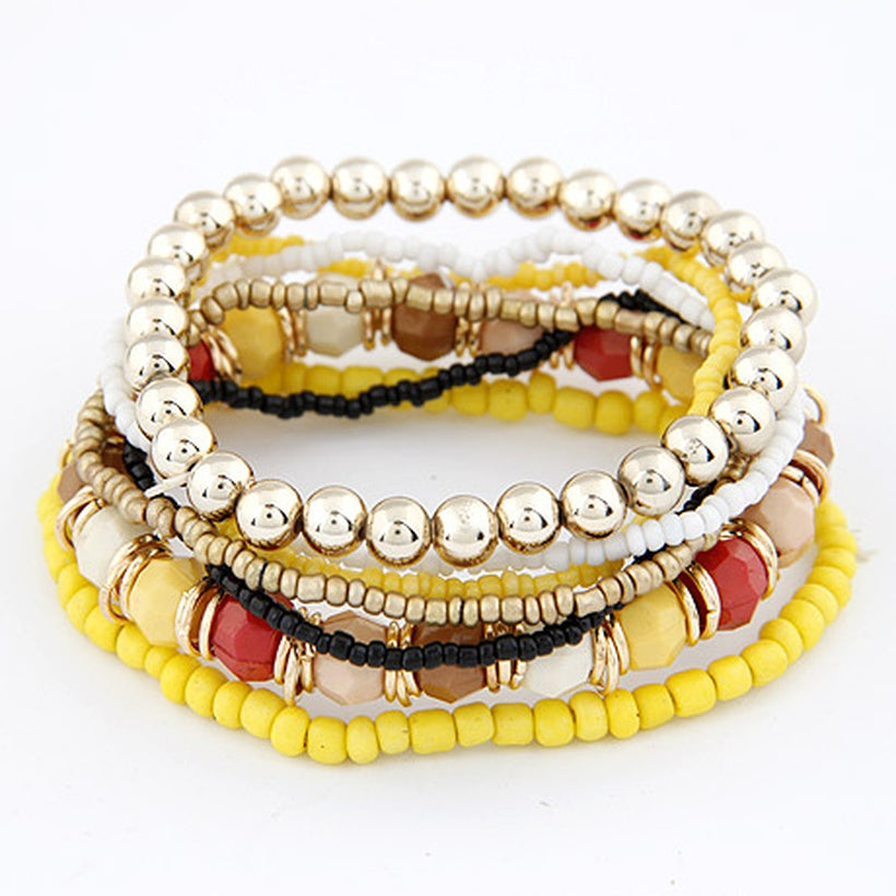 Set De Pulseras Amarillas