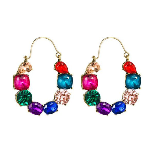 Aretes de Aro Con Piedras  De Colores - Frida's Dream